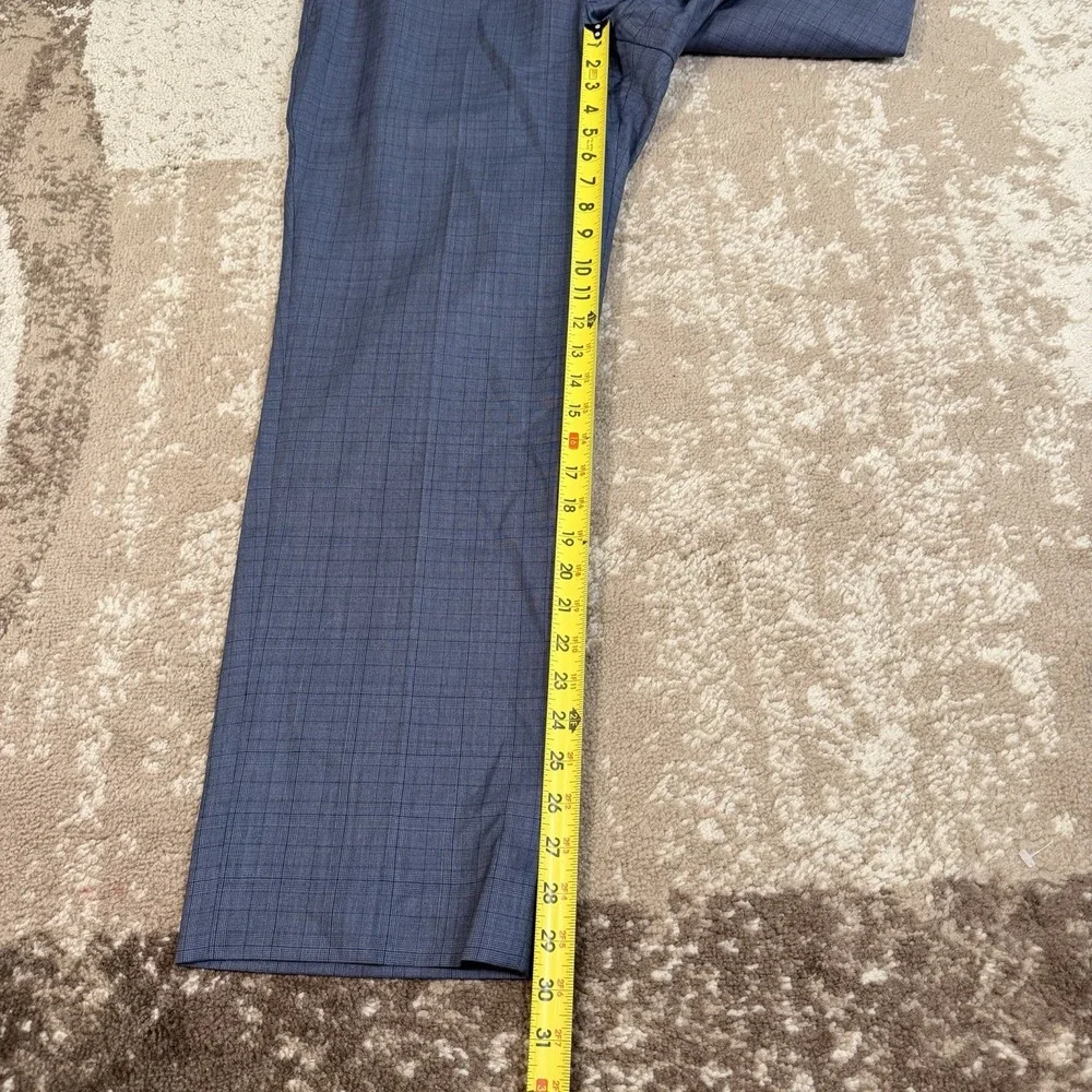 Banana Republic Pants Mens 34x30 Blue Guabello Plaid Standard Fit Wool Luxury